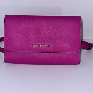 Michael Kors Pink Fuschia Crossbody Bag with removable strap